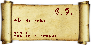 Végh Fodor névjegykártya