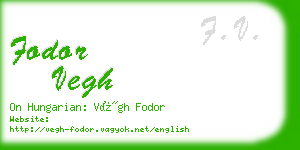 fodor vegh business card